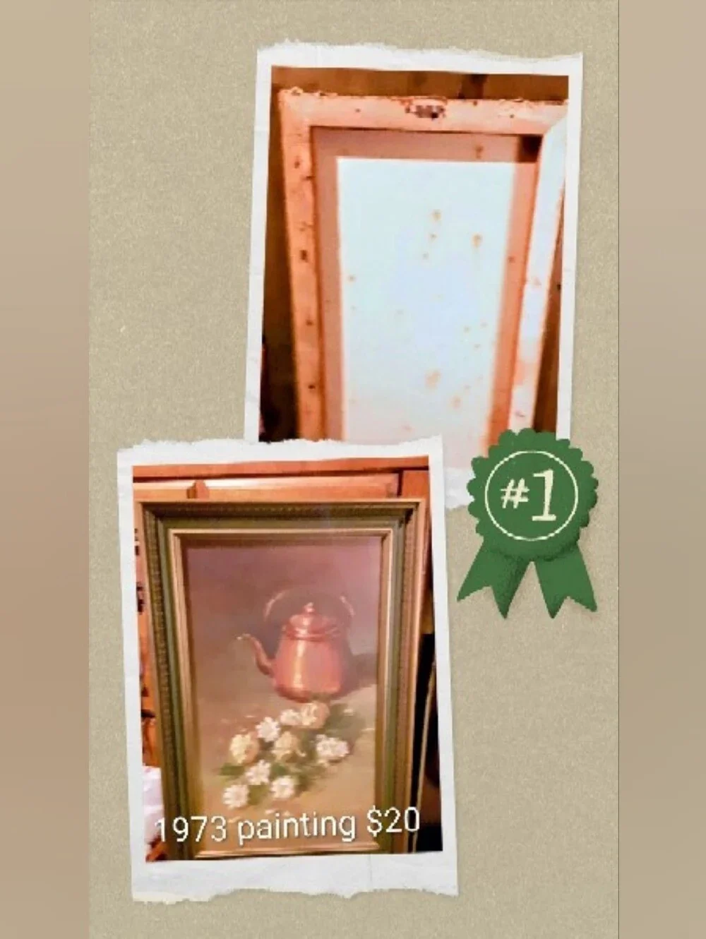 Vintage Copper Teapot Still Life Wall Art .